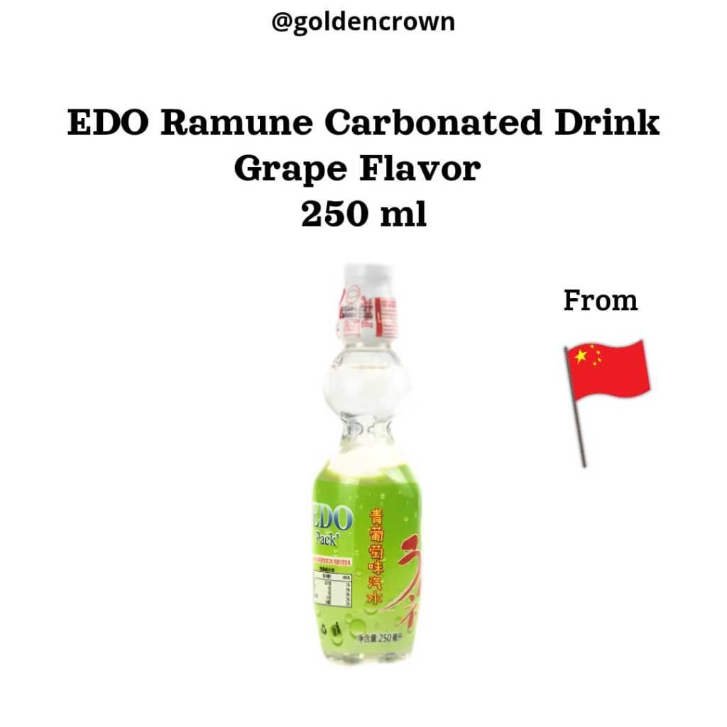 

EDO Ramune Carbonated Drink Grape Flavor / Minuman Berkarbonasi Rasa Anggur 250ml