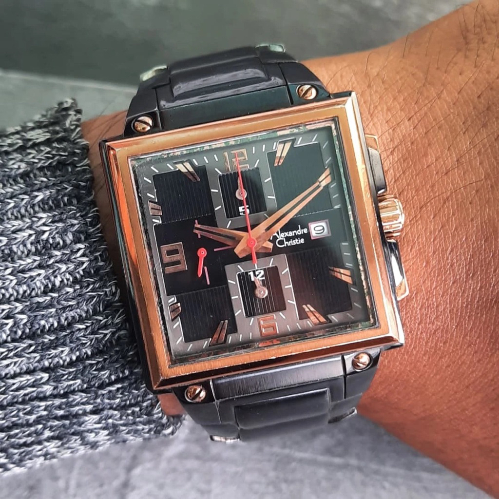 Jam Alexandre Christie cowok stainless Bekas 6108 MC