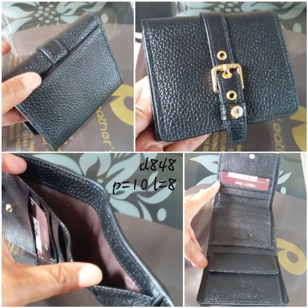 Dompet Papillon Leather D848 hitam original with tag