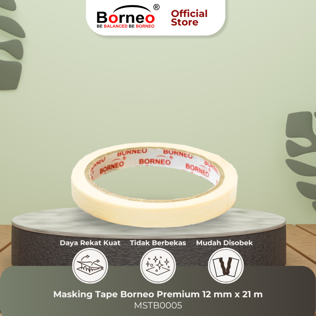 

6 ROLL - Borneo Masking Tape Premium (12mm x 21m)