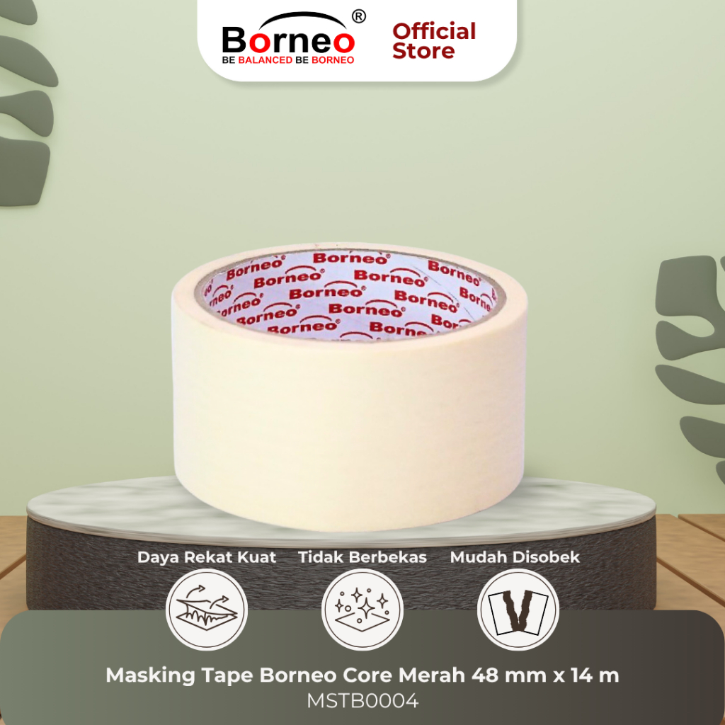 

Borneo Masking Tape / Lakban Kertas 48 mm x 14 m