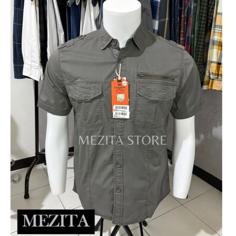 Kemeja Safari Pria Cardinal Casual 04 Abu