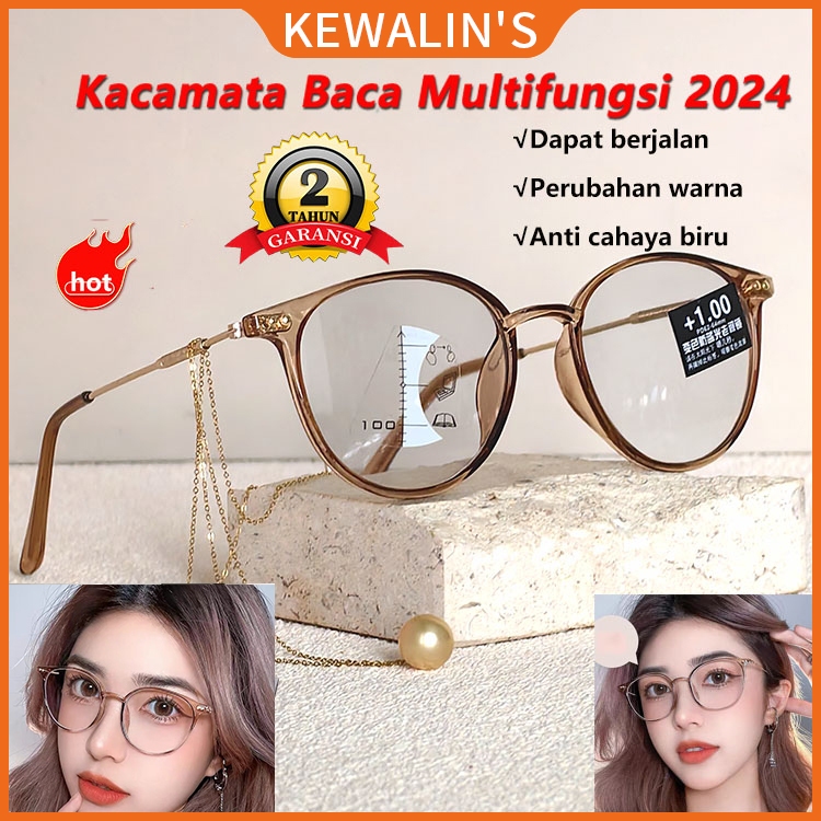 [100% asli ready stock] Kacamata baca progresif, kotak kacamata gratis dan alat pembersih, kacamata 