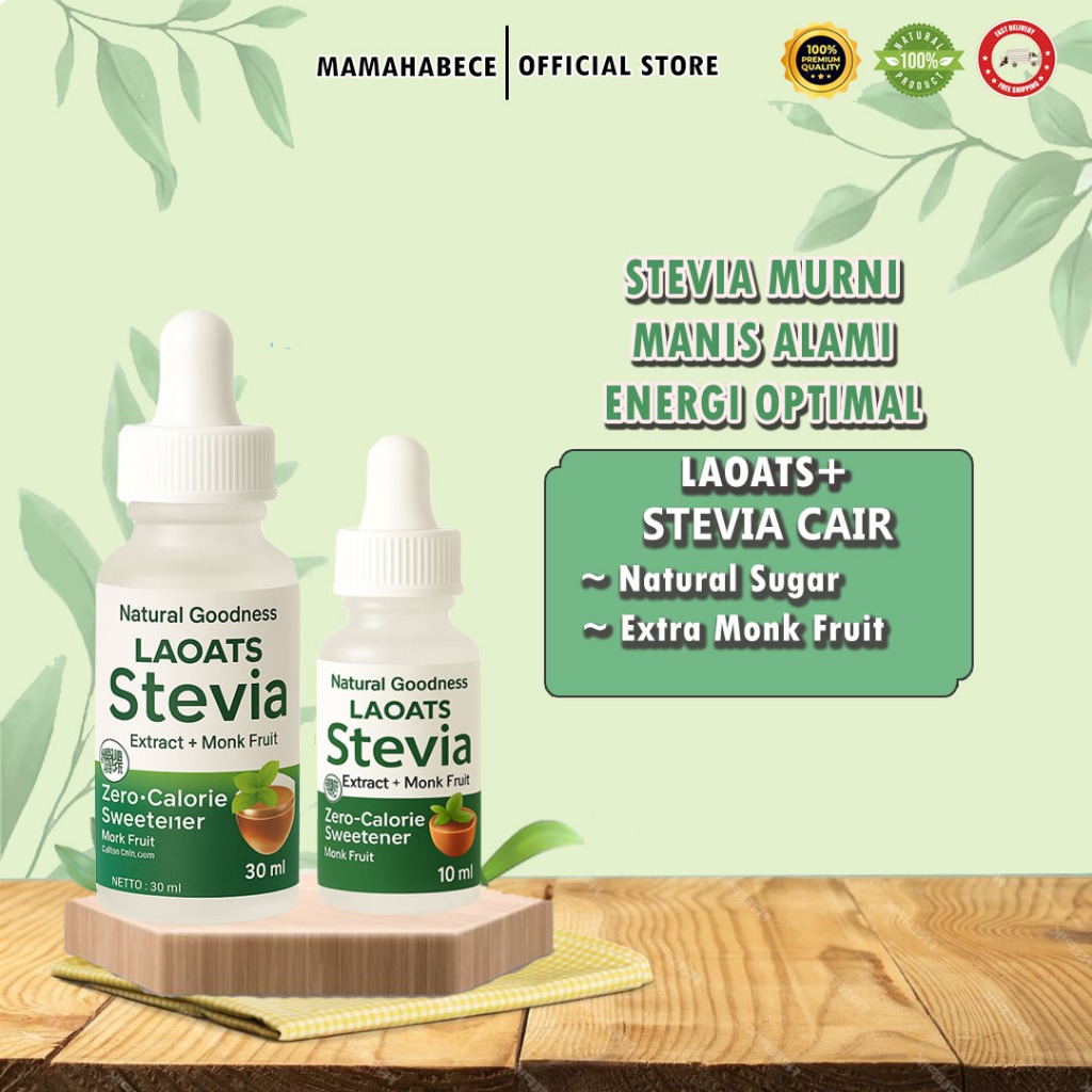 

Pemanis Stevia Alami 0 Kalori Tahan Panas, Aman untuk Diabetes & Diet Sehat Laoats