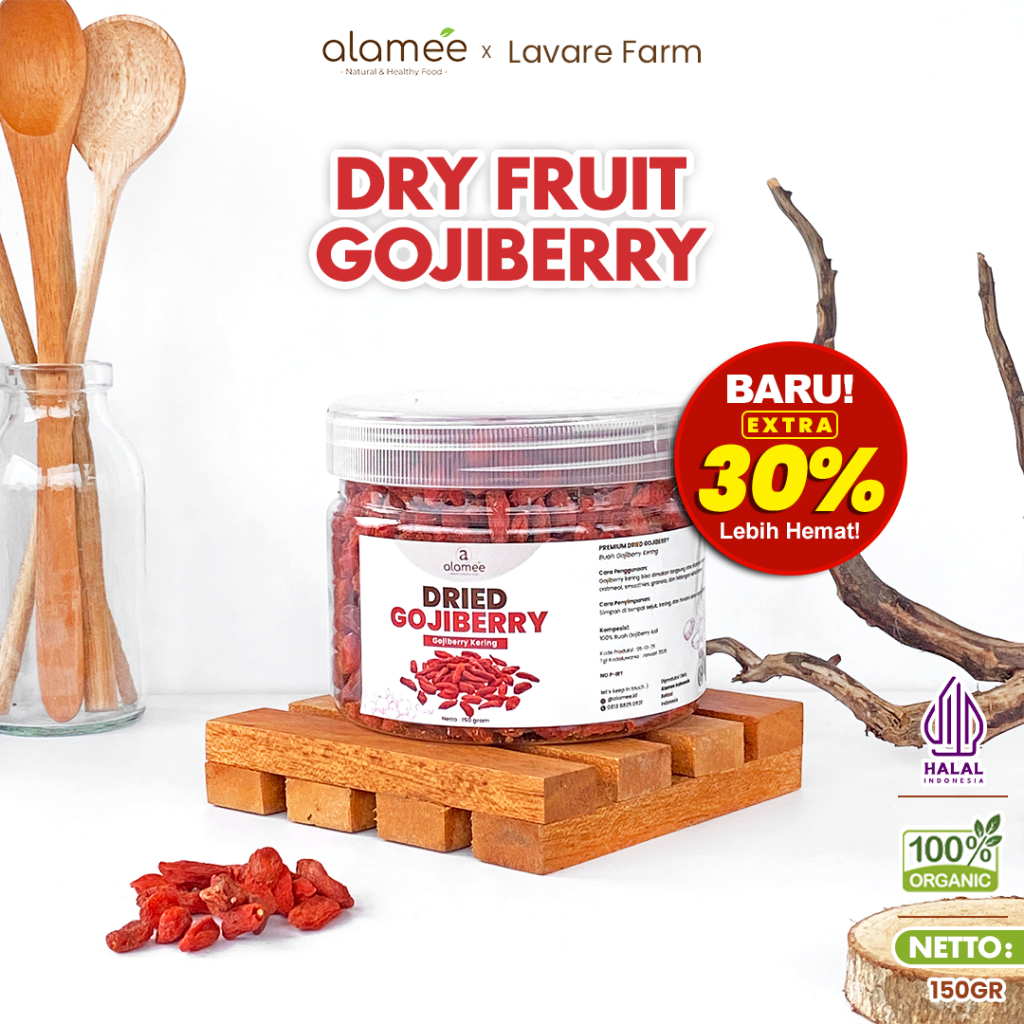 

ALAMEE Goji Berry Kering Dried Fruit Red Gojiberry Cemilan Buah Kici Premium 150gr BUMA