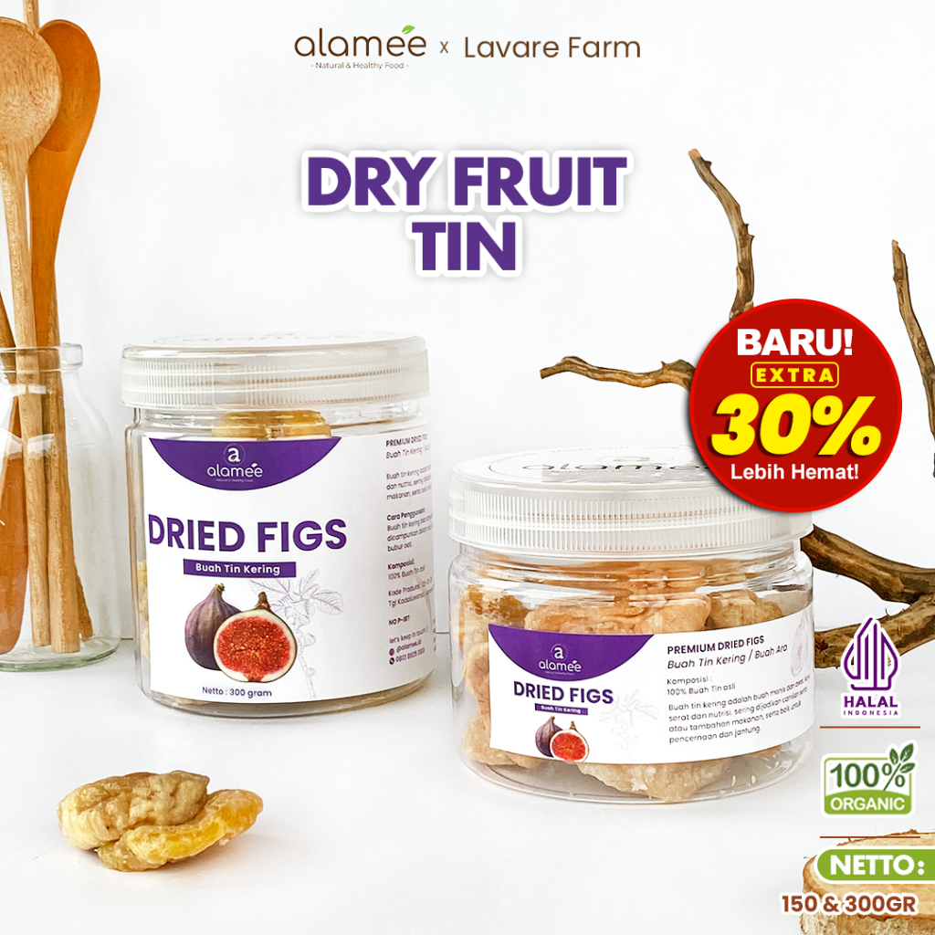

ALAMEE Buah Tin Kering Cemilan Buah Sehat Dried Figs Buah Ara Kering Rendah Kalori 300gr BUMA