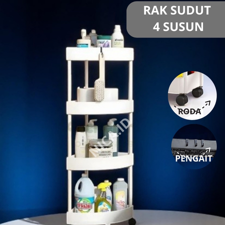 [Nica.id] Rak Sudut dapur 4 Tingkat Rak Sudut 4 Susun Kamar Mandi - Rak Serbaguna untuk di sudut Kam
