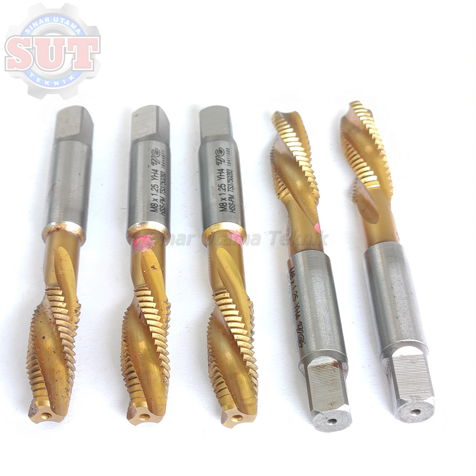 Tap M8x1.25 H2 Tap spiral M8 Tap Mesin M8 Hand tap M8 Pembuat drat