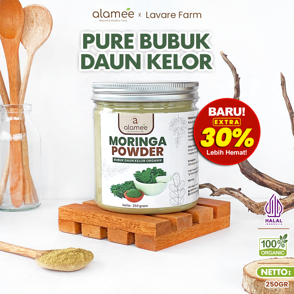 

ALAMEE Daun Kelor Bubuk Moringa Powder Serbuk Organik Tanpa Gula Minuman 250gr BUMA