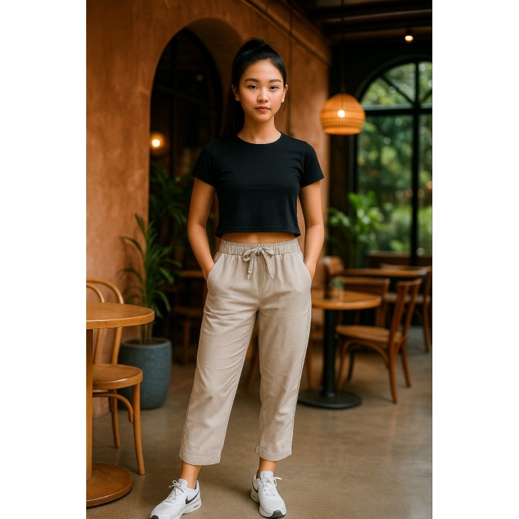 Celana Santai 7/8 Celana Santai Linen Celana 7/8 Celana Jegging 7/8