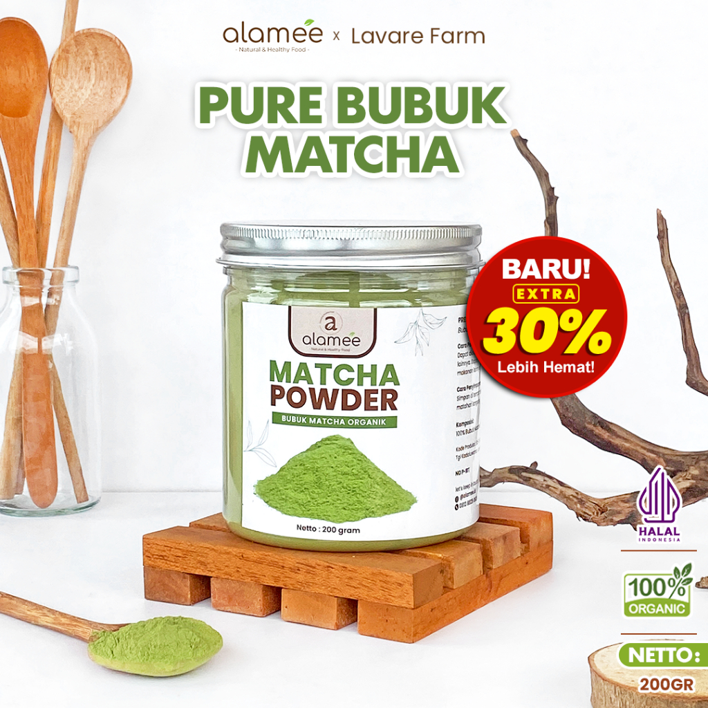 

ALAMEE Bubuk Matcha Powder Minuman Teh Matca Tea Bubuk Premium Tanpa Gula 200gr BUMA