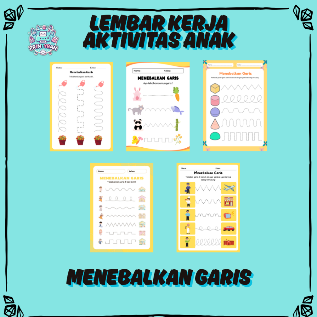 

Printyran - Lembar Kerja Anak Menebalkan Garis