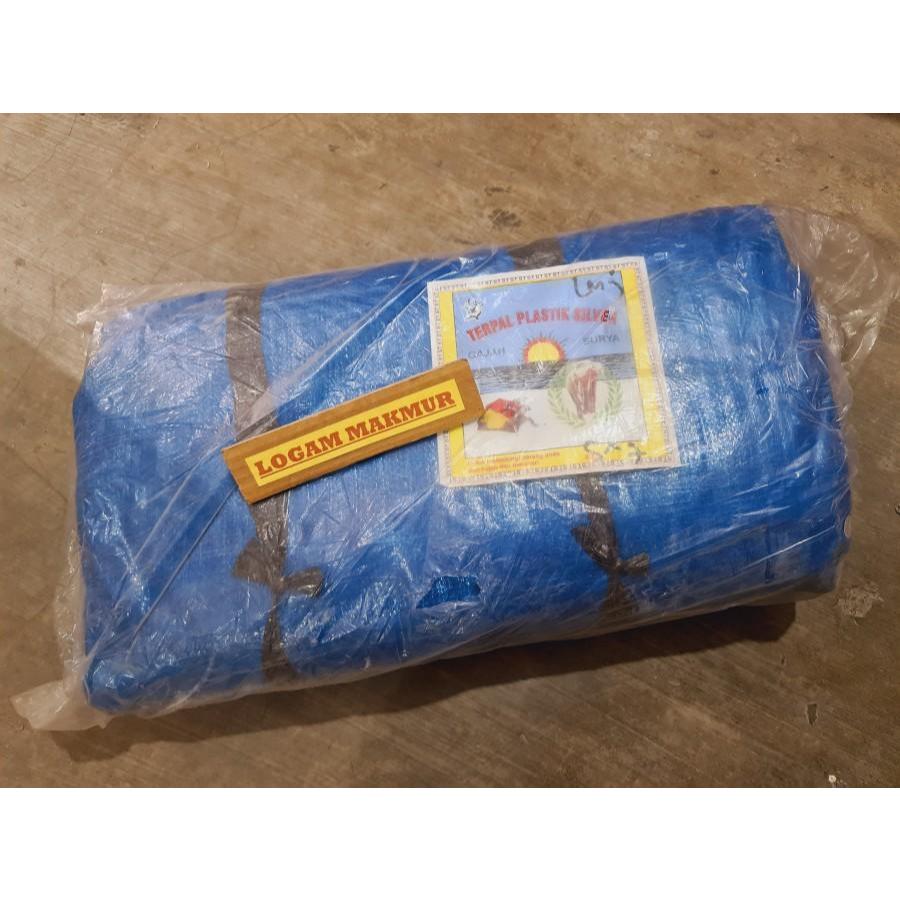 [KOLEKSI LENGKAP] 1 PC - TERPAL PLASTIK BIRU SILVER UKURAN BESAR UNTUK KOLAM & TENDA