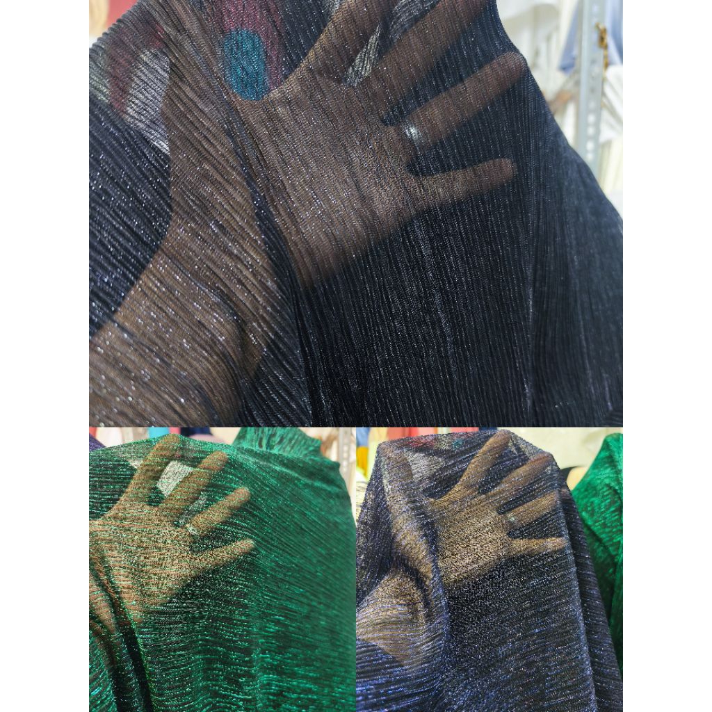 KAIN BAHAN TILE GLITER STREAT POLOS( Harga untuk ½ meter)