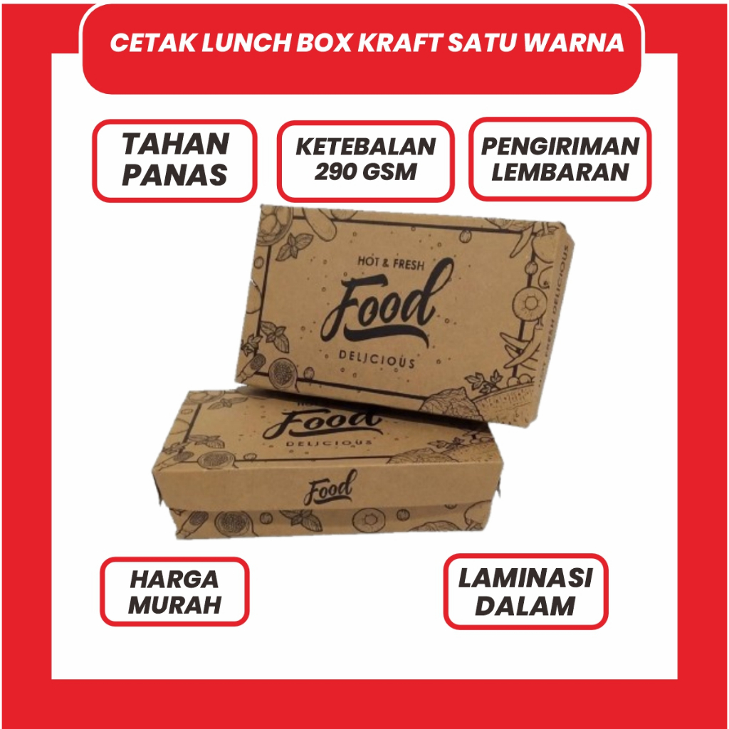 

CETAK KERDUS LUNCH BOX KRAFT KETEBALAN 290 GSM - PAPER LUNCH MURAH