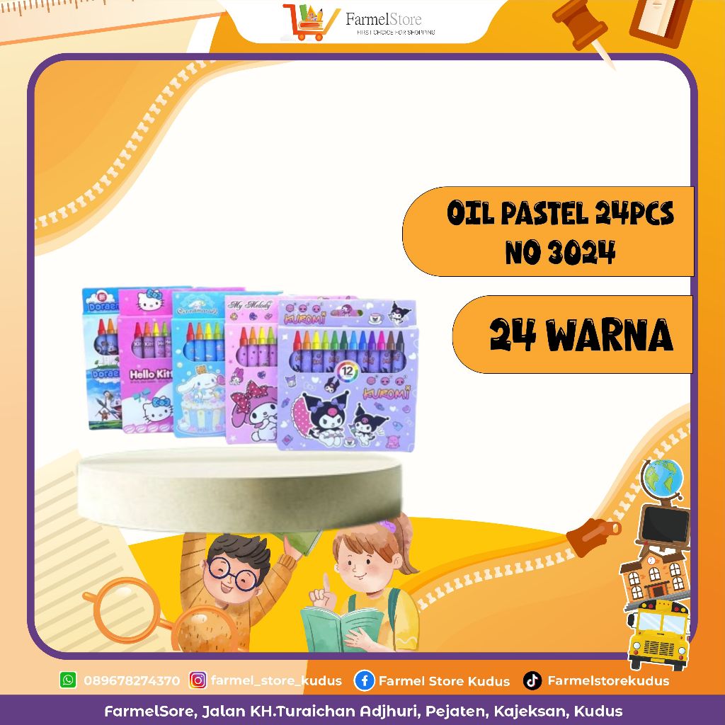 

Crayon Karakter Oil Pastel 24pcs No 3024