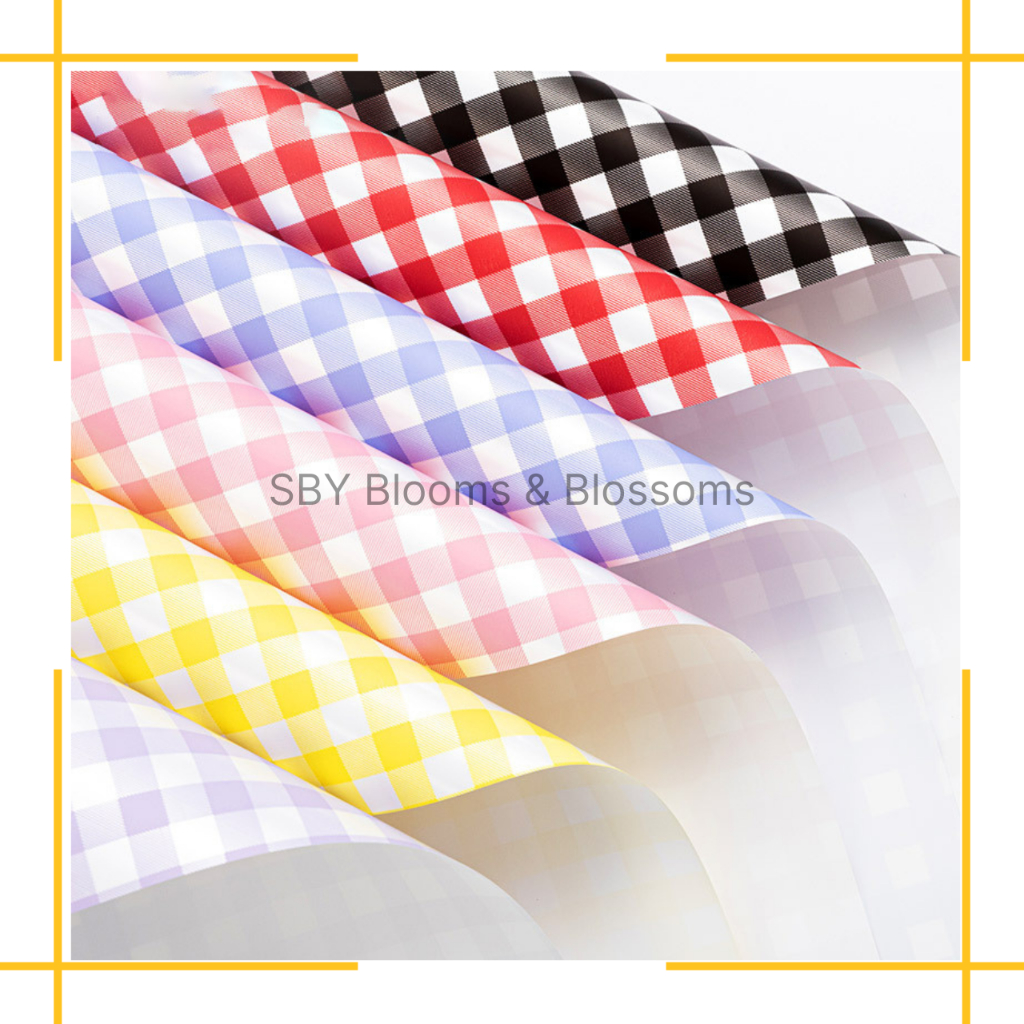 

KB6012 20LEMBAR Kertas Buket Motif Taplak Cellophane Kertas Buket Bunga Wrapping Paper Square Pattern Motif Kotak