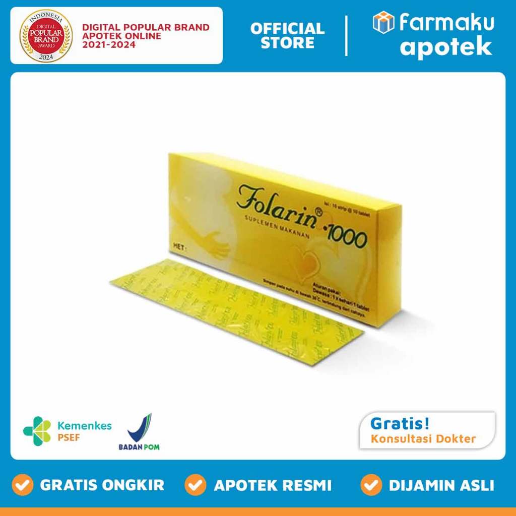 Folarin 1000 mcg Strip 10 Tablet - JTW
