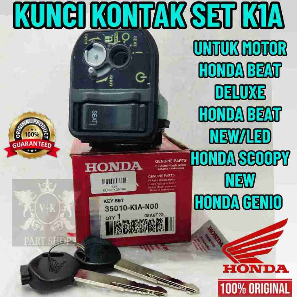 Kunci Kontak Set K1A Keyset Original Honda Beat Deluxe Genio Scoopy ESP Beat Street New Kunci Motor 