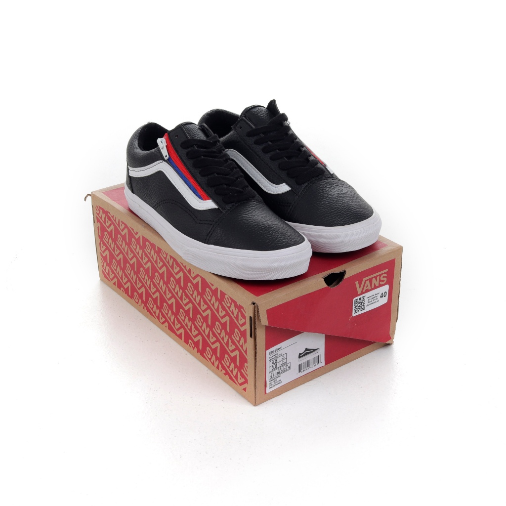 Vans Old Skool Zip Leather Black White