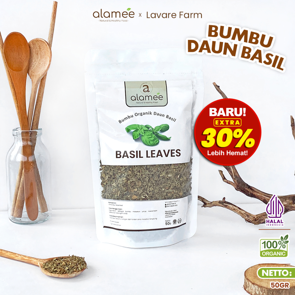 

Daun Basil Kering Dried Leaf Rempah Rimpang Murni Asli Tanpa Campuran Bumbu Organik 50gram