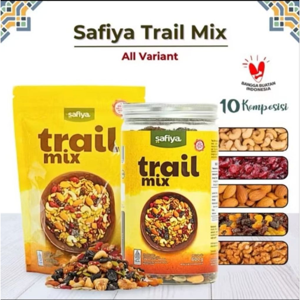 

TRAIL MIX ORIGINAL DRIED FRUIT ROASTED || TRAIL MIX KAYA NUTRISI PREMIUM KEMASAN 600 GR BY SAFIYA