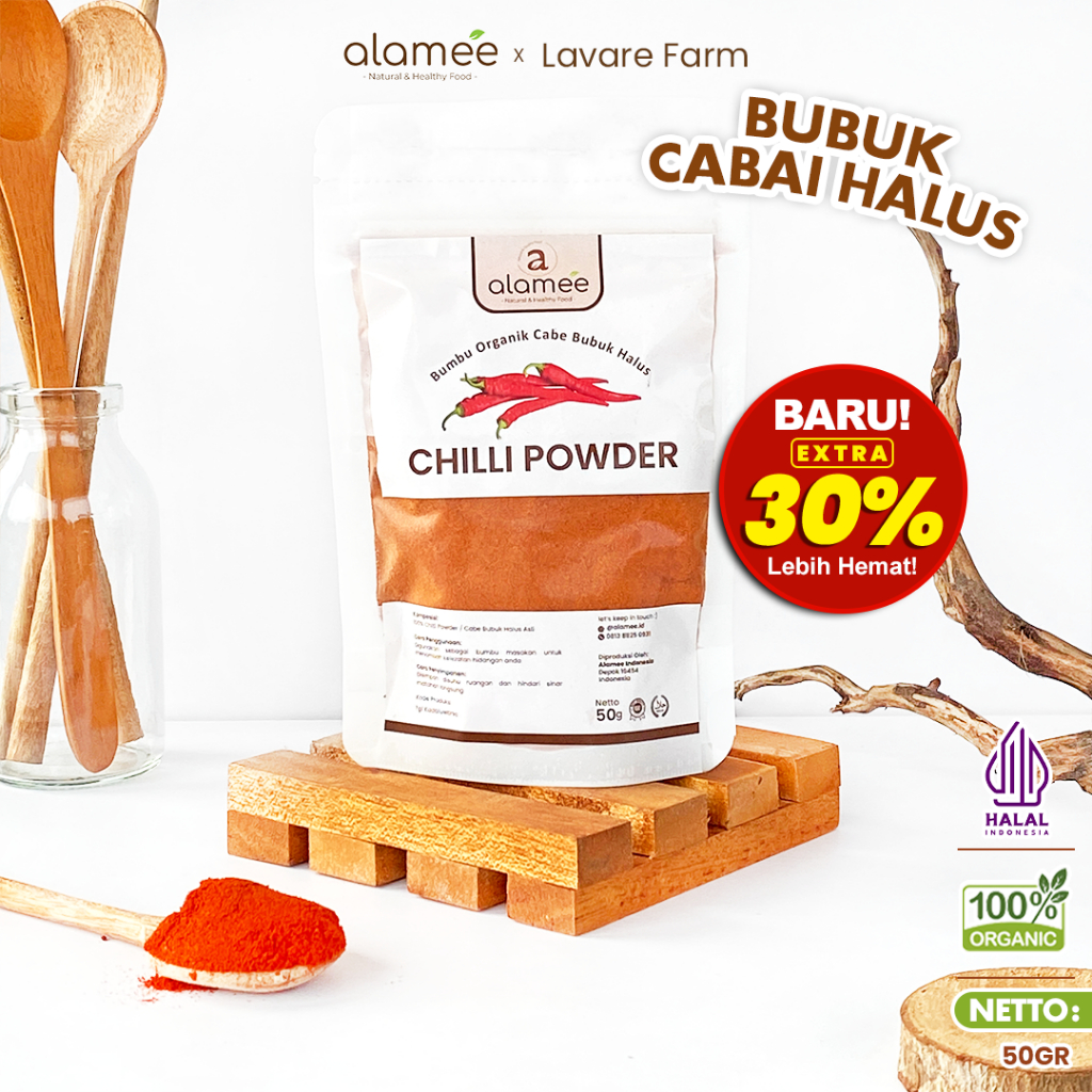

Cabe Bubuk Halus Chilli Powder Chili Cabai Rempah Murni Asli Tanpa Campuran Bumbu Dapur Organik 50gram