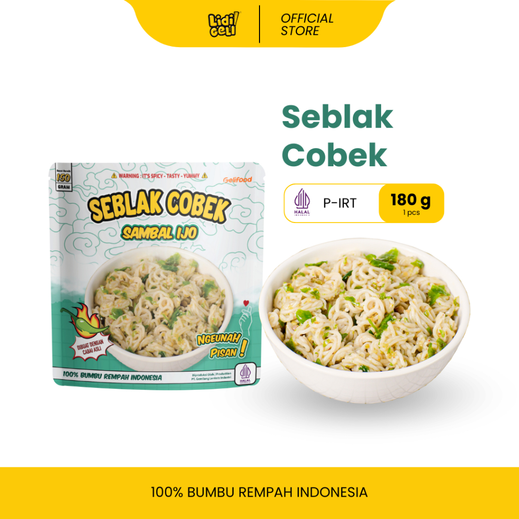 

Geli Food - Seblak Coet Cobek Cocol Pedas Seblak Instan Kerupuk Mawar Sambel Ijo