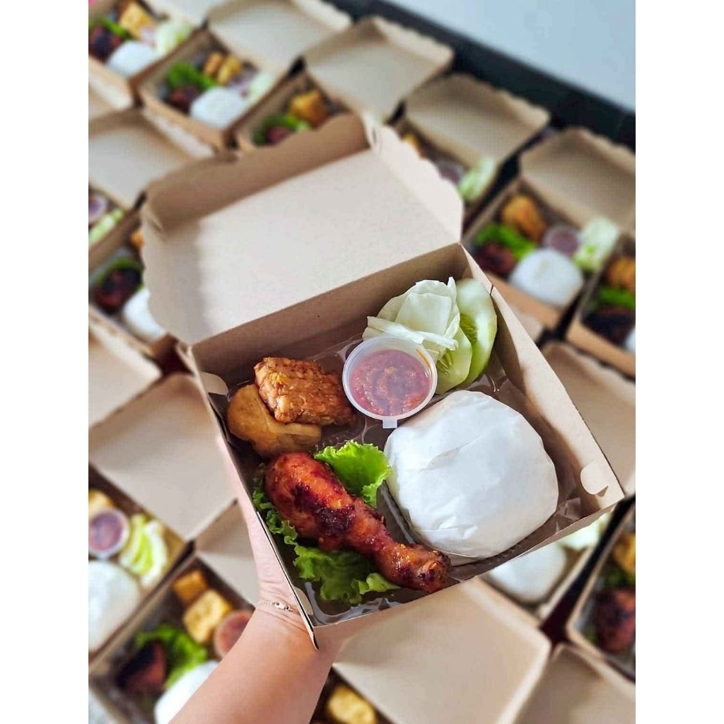 

Paket nasi ayam bakar kemasan dusbox
