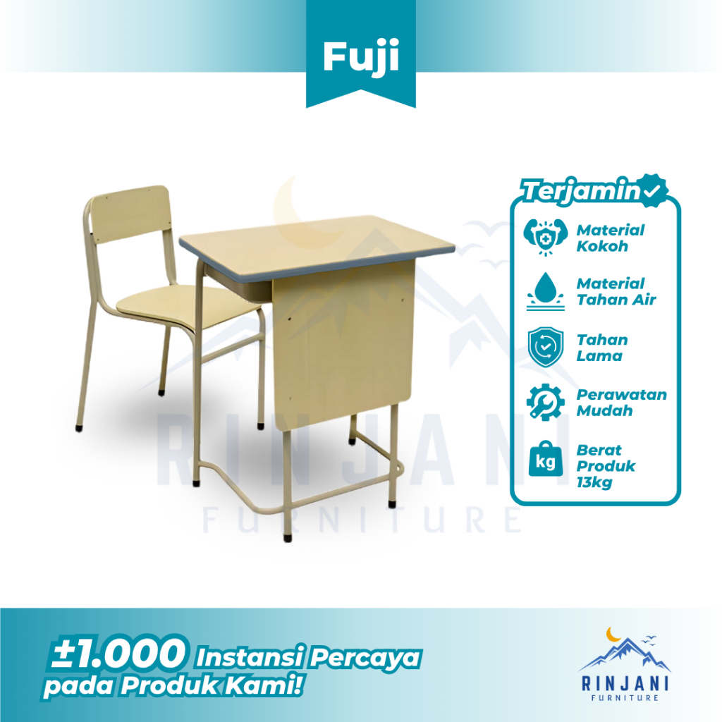 Meja Sekolah - Meja Kursi Sekolah Besi | Meja Sekolah Set | Kursi Sekolah (Tipe FUJI)