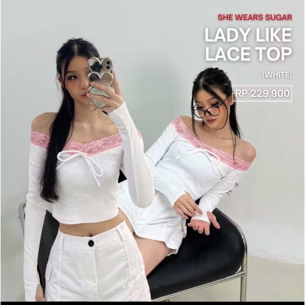 PRELOVED lady like top she wears sugar