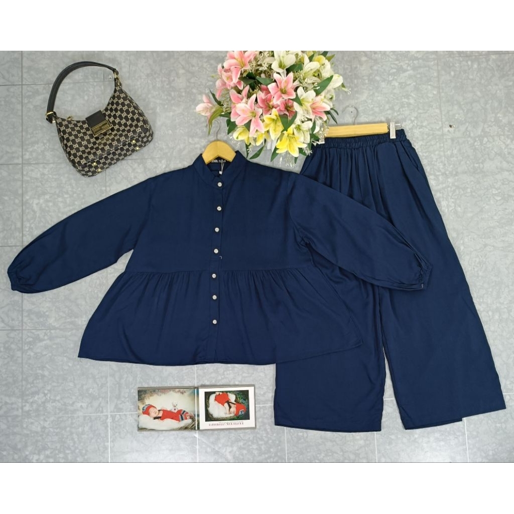 ELSEN SETCEL SETELAN BABY DOLL TWILL UNIQLO PREMIUM