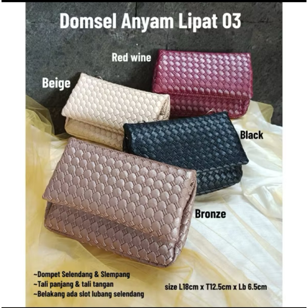 Domsel Bali/Domsel Anyam lipat/dompet selendang lipat