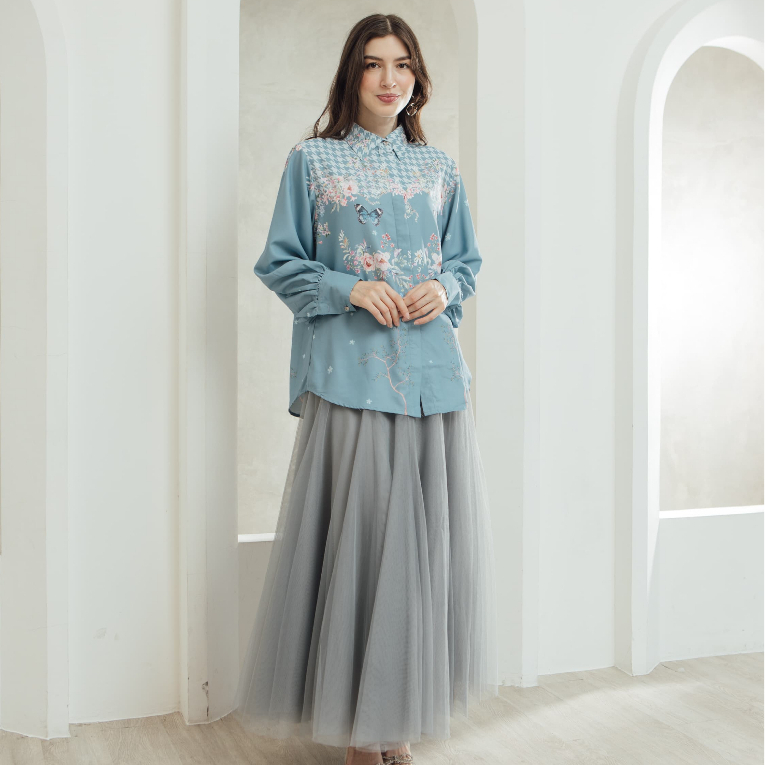 Atasan kemeja wanita  motif bunga batik - Missoni -Sundaely