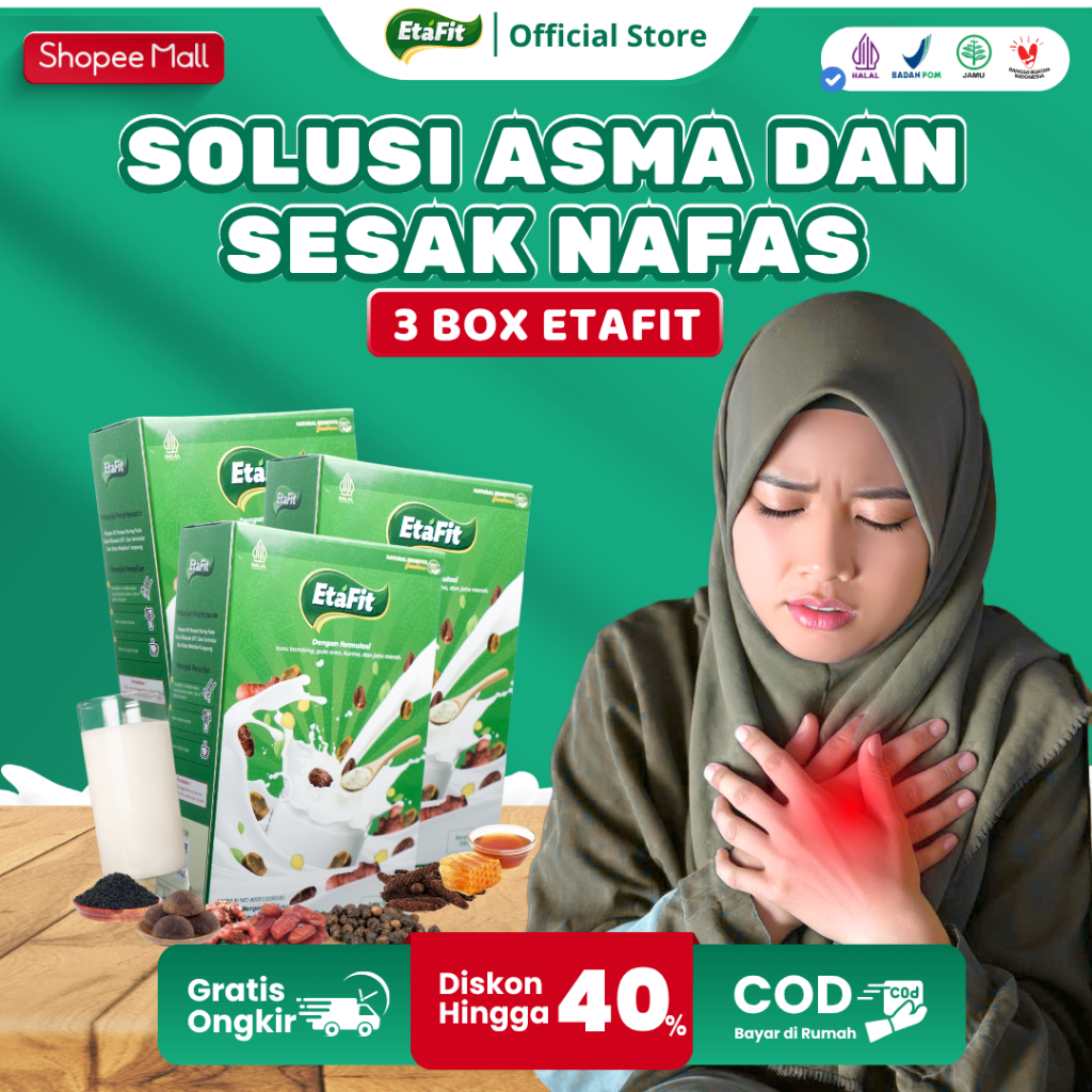 

ETAFIT - Solusi Asma Batuk dan Sesak Nafas - Susu Kambing Etawa Murni 100% Asli Original - 3 BOX