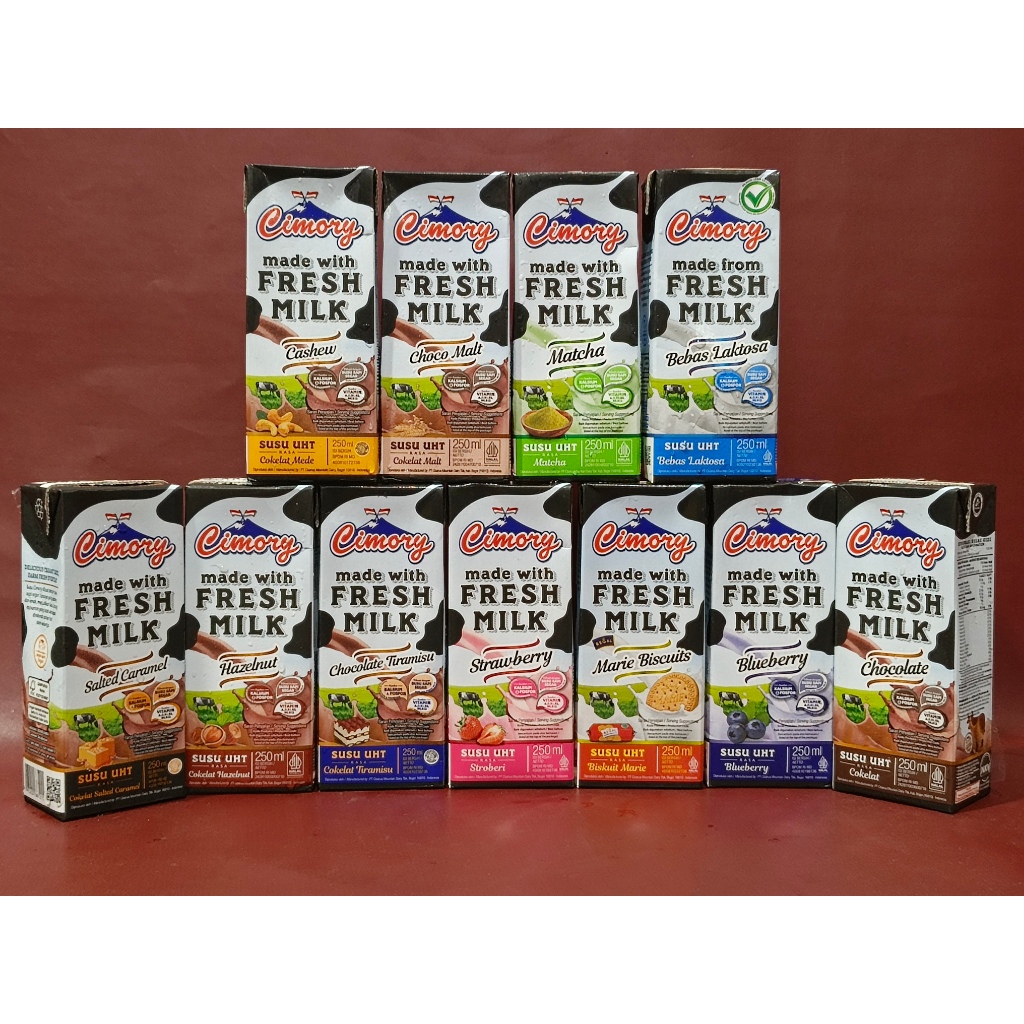 

Cimory UHT Milk Minuman Susu Segar Varian Rasa 250ml - Chocolate | Choco Malt | Cashew | Blueberry | Strawberry | Tiramisu | Hazelnut | Salted Caramel | Matcha | Marie Regal | Bebas Laktosa