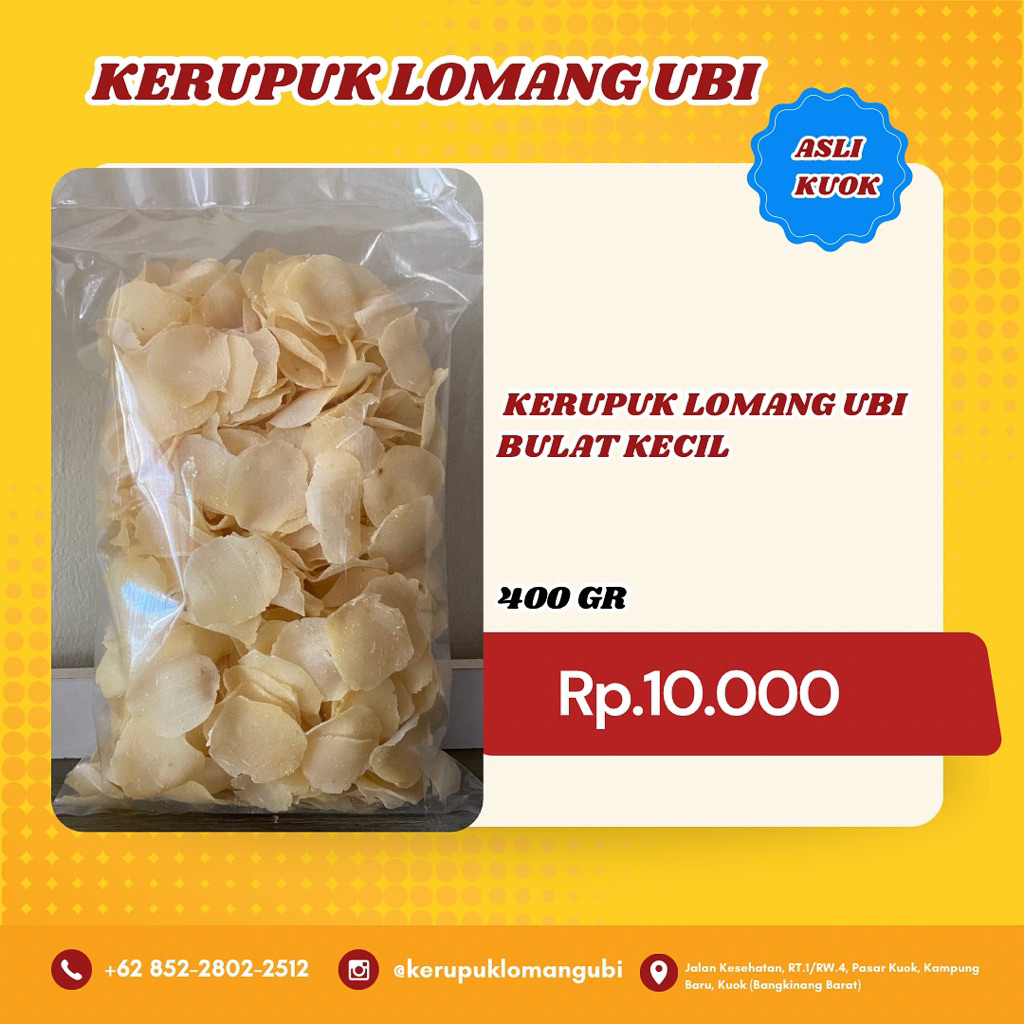 

kerupuk Lomang Ubi bulat kecil