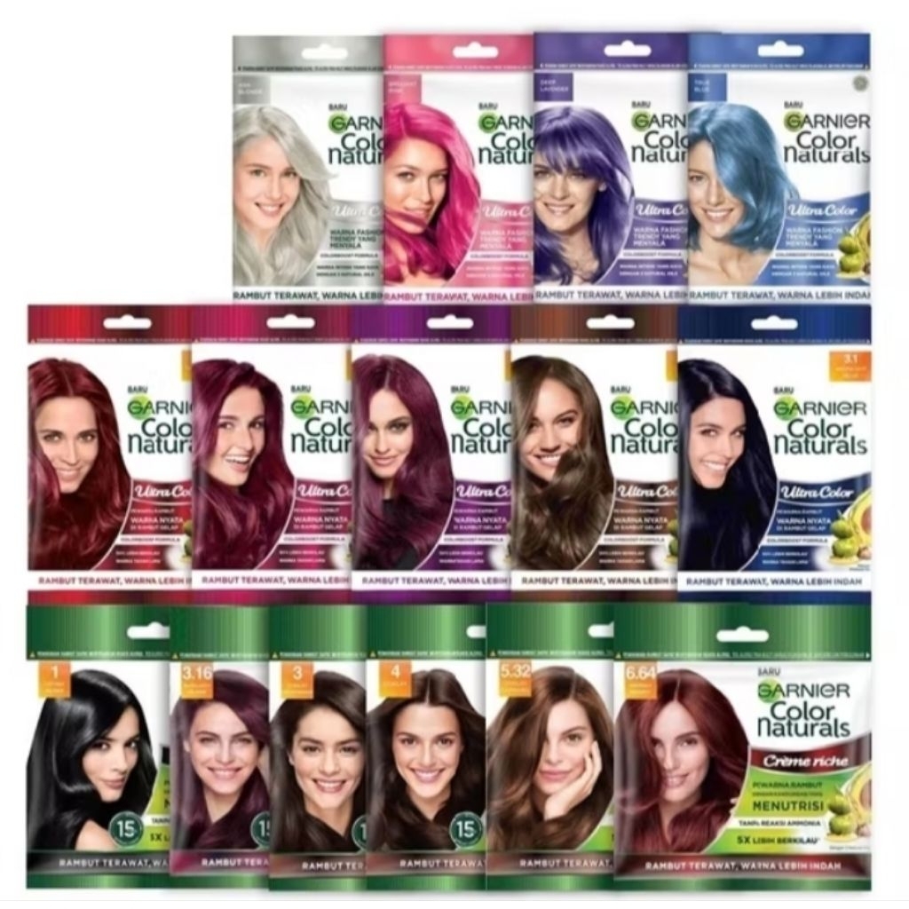 Garnier Hair Color Naturals Sachet | Garnier Pewarna Rambut Sachet | Garnier Cat Rambut