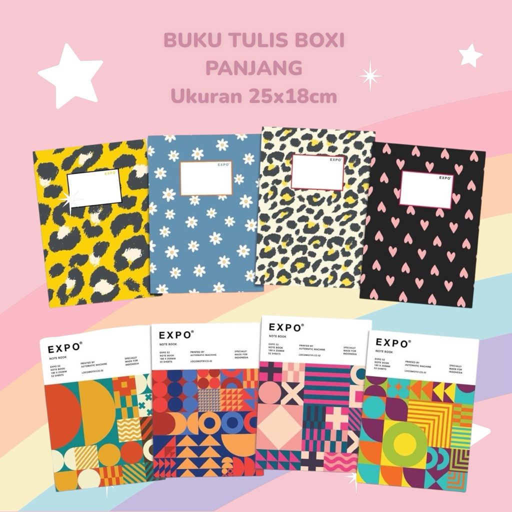 

EXPO Buku Tulis Boxi 52 Lembar Panjang @1pak 10buku