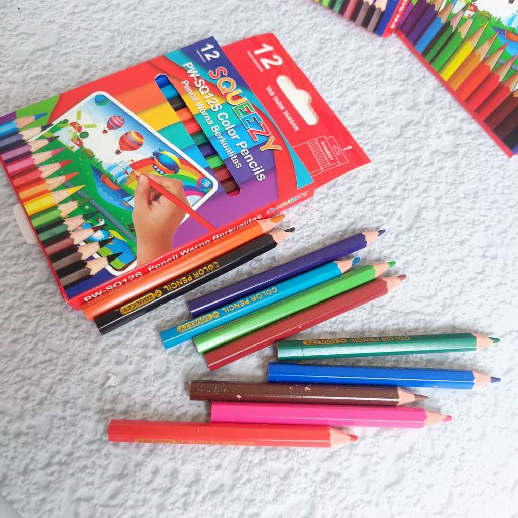 

Pensil Warna Mini SQUEEZY Isi 12 Color Pencils Mini