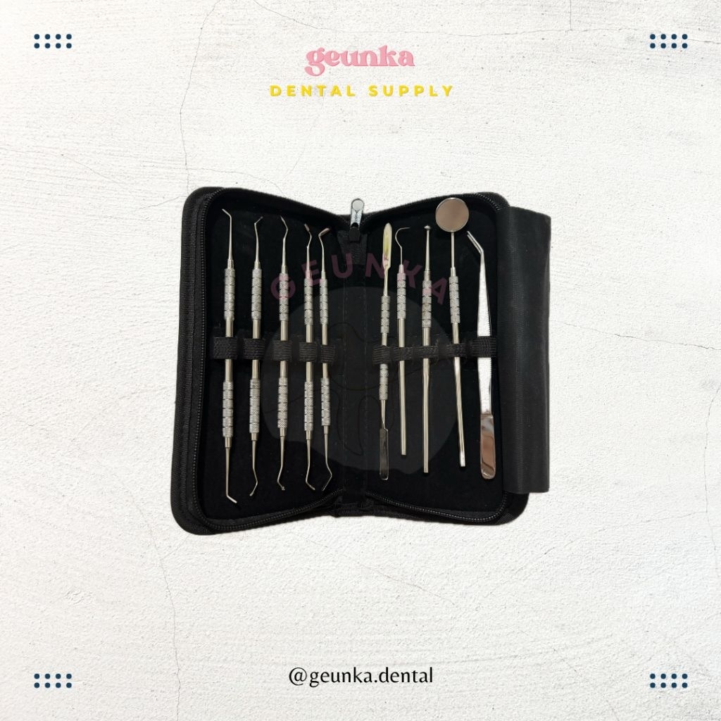 Dental kit instrument Schezher / basic instrumen set alat diagnostik dasar
