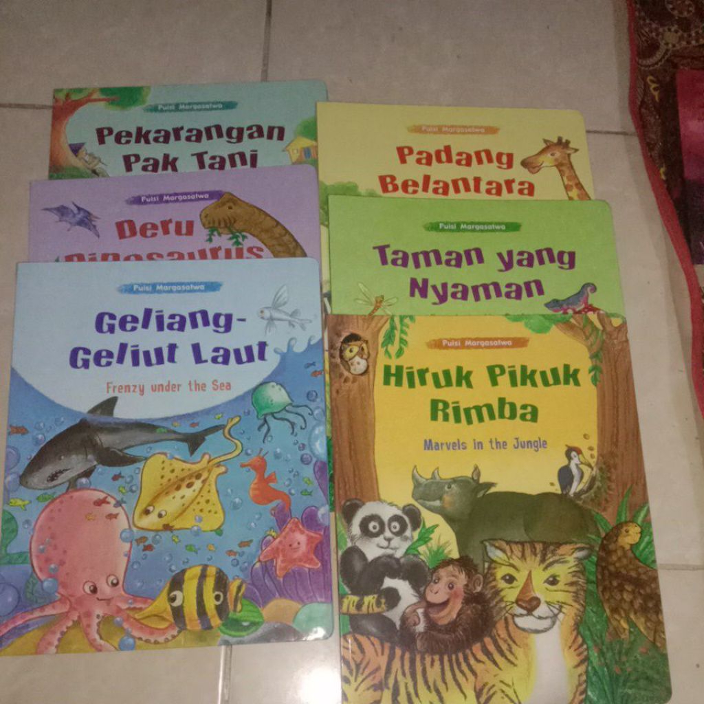 1SET BUKU ANAK ANAK PENGETAHUAN PUISI MARGASATWA 6 JUDUL