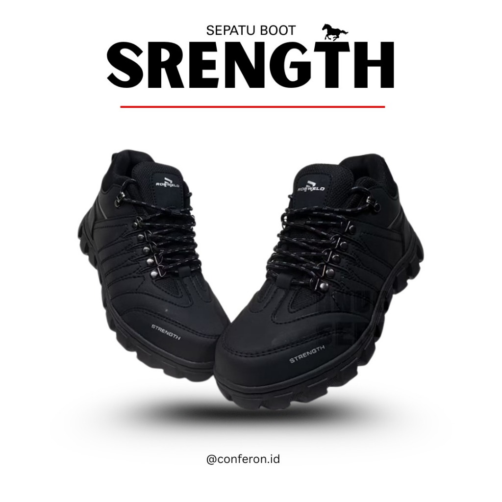 best sale bestpromo conferon - sepatu safety boots pria ujung besi outdoor touring warrna hitam