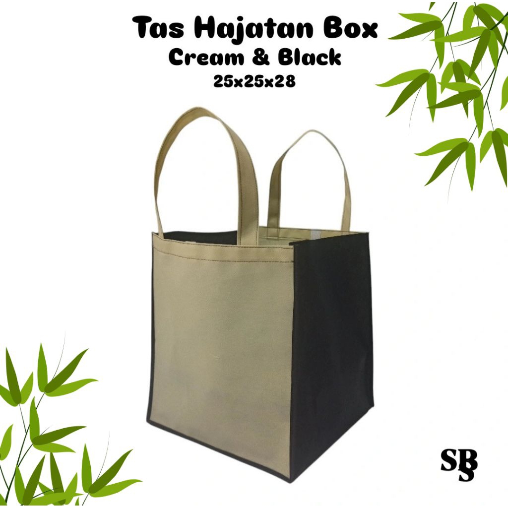 

(12pcs) Tas spunbond box nasi 25x25x28cm/Tas hajatan box/goodie bag box/Tas belanja