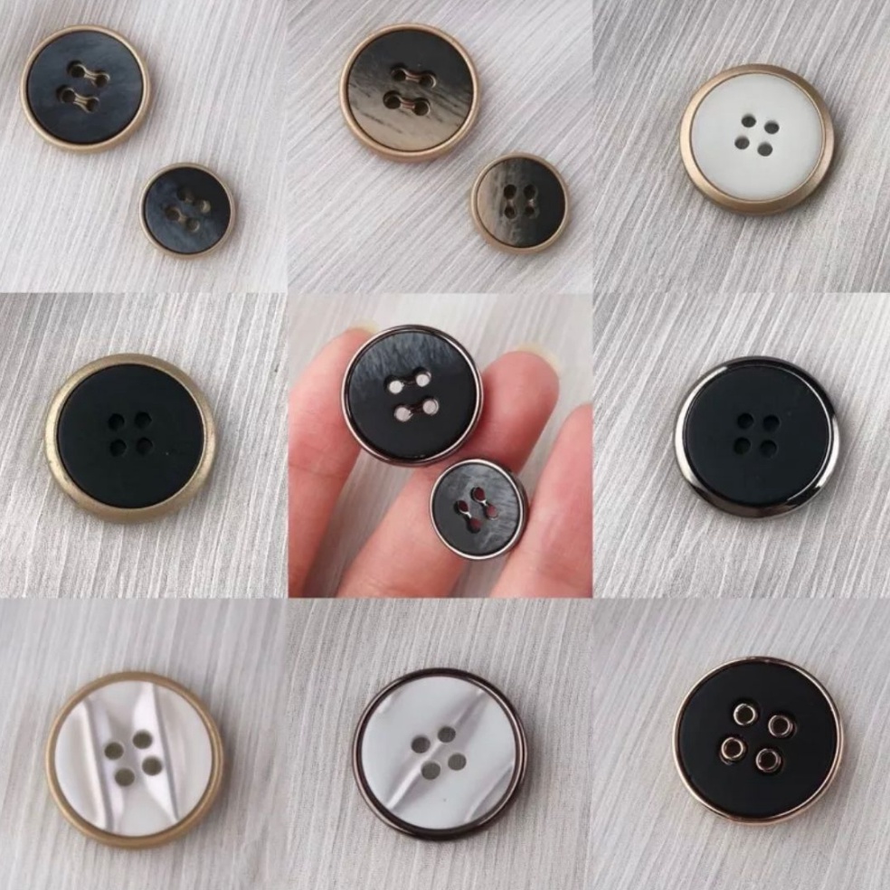 KODE D1H Kancing Baju 4 Lubang LUSINAN  Grosir Kancing Pria Wanita Unik Mewah Mix  Istana Kancing