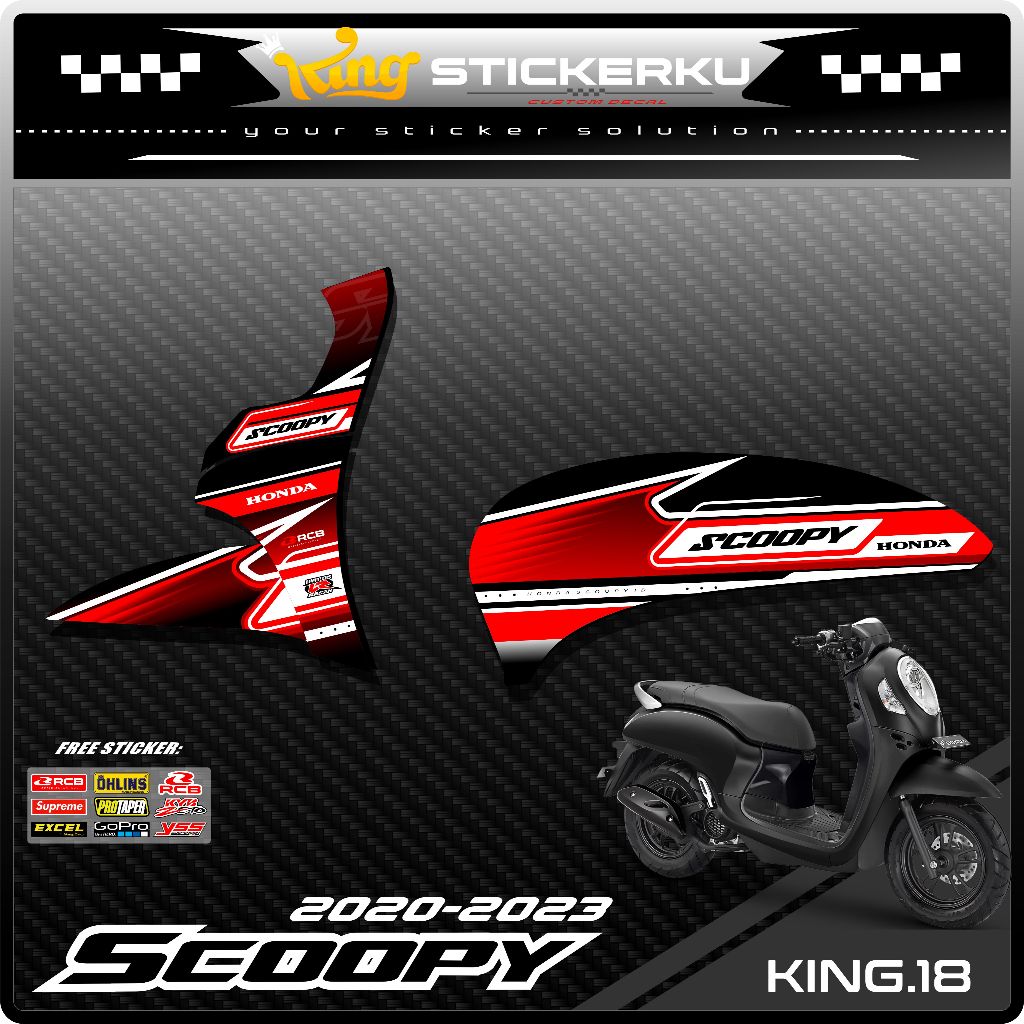 (COD) Stiker Scoopy New 2020-2023 Decal Striping Standar Scoopy New Premium Racing. KS.018