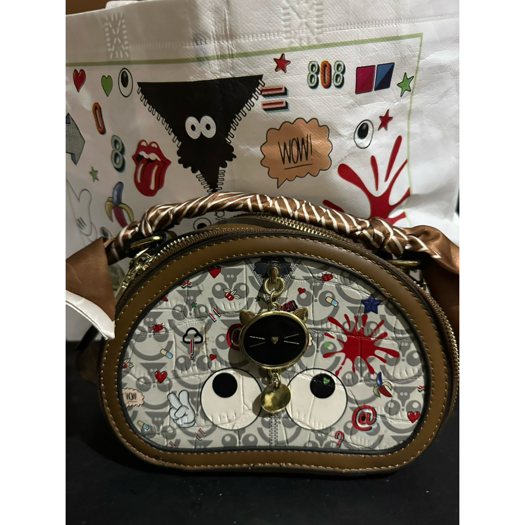OBRAL CUCI GUDANG EYE THEME ~ Tas Wanita Meyode Eye Theme printed Sling Bag