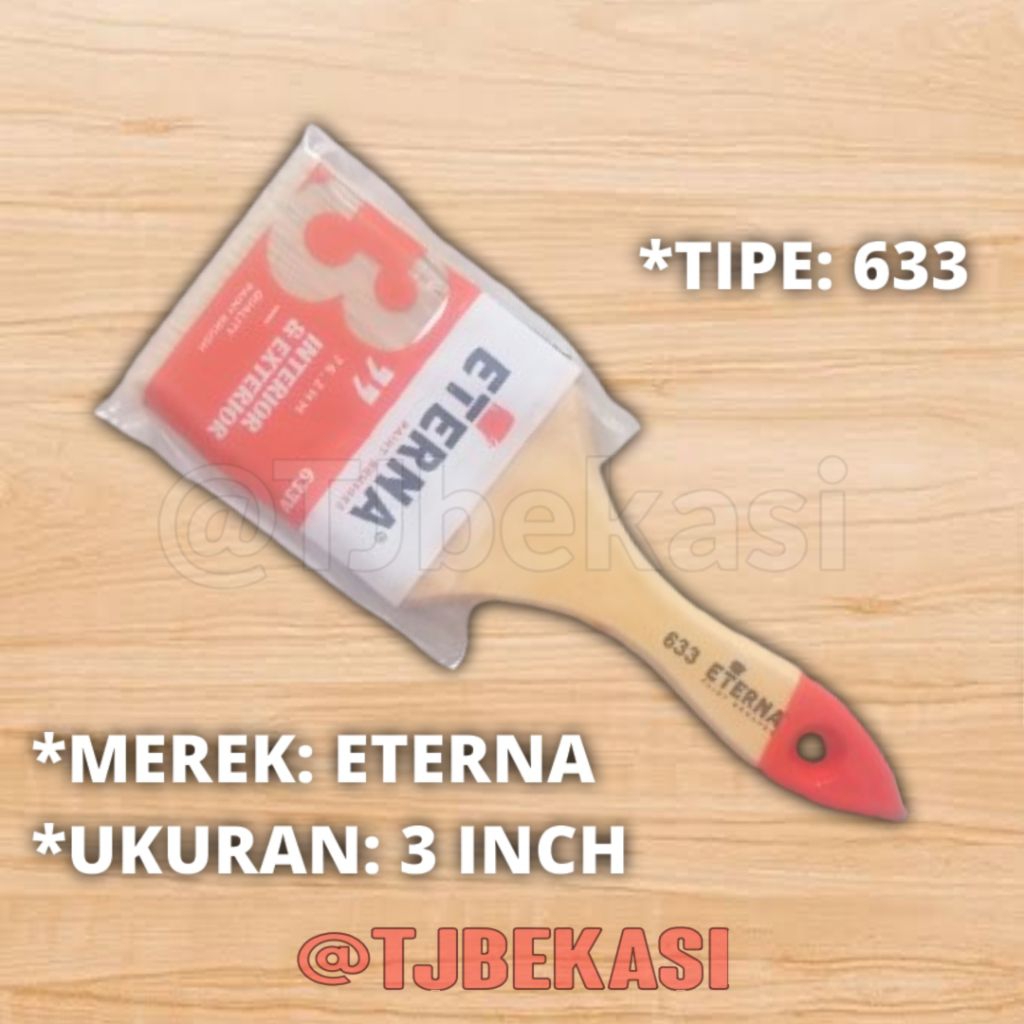 

ETERNA Kuas Cat 633 3 Inch Gagang Kayu Serbaguna Untuk Cat Air Minyak Tembok