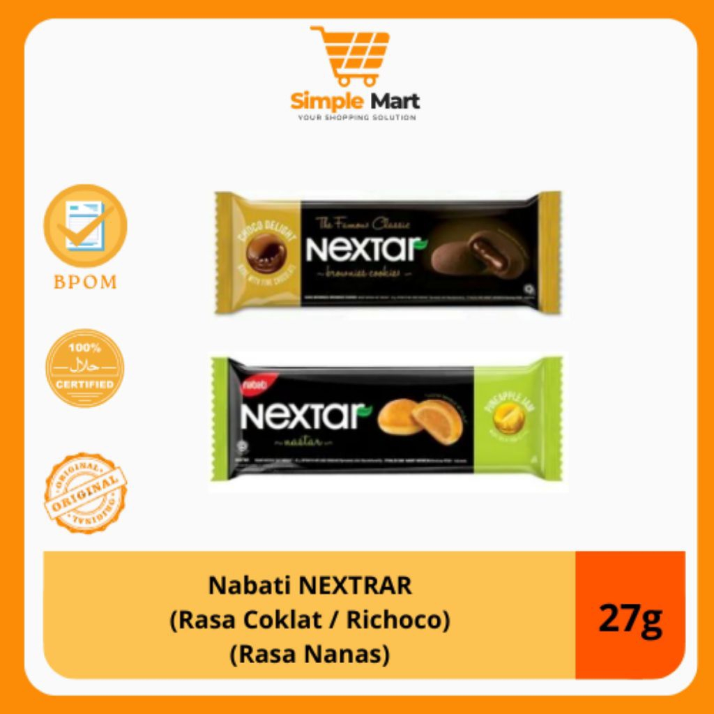 

Cookies Nextar rasa nanas dan chocolate 27g BPOM, Halal, Original