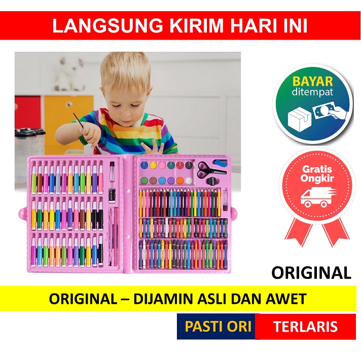 

KODE E17K 15 pcs Crayon Alat Lukis Anak Pensil Warna Cat Air Perlengkapan Menggambar Melukis Mewarnai Set Art Full Set pc Krayon 15pcs 15pc Pastel Pena Cat Air Kuas